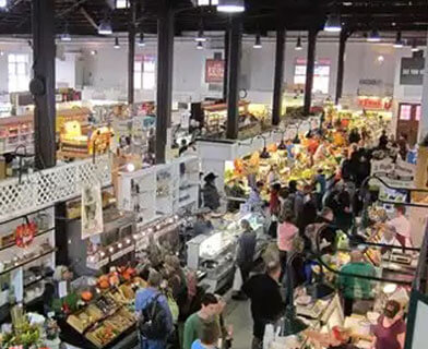 Overhead photo of Lancaster Central Market.